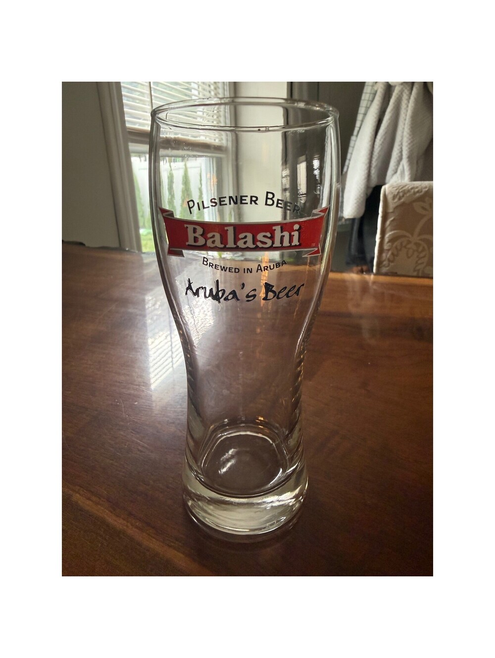 Balashi Pilsener Beer Glass Aruba's Beer Tall Pilsner Souvenir Glassware